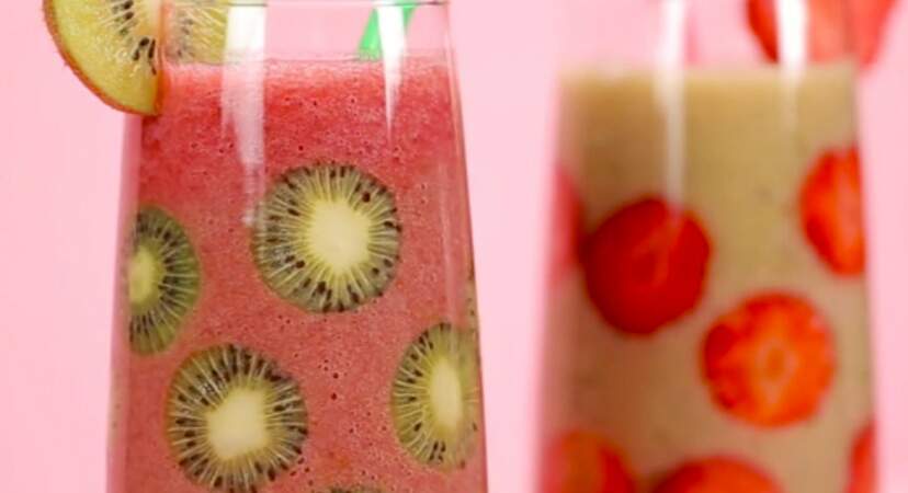 Jeudi : smoothies originaux fraise et kiwi