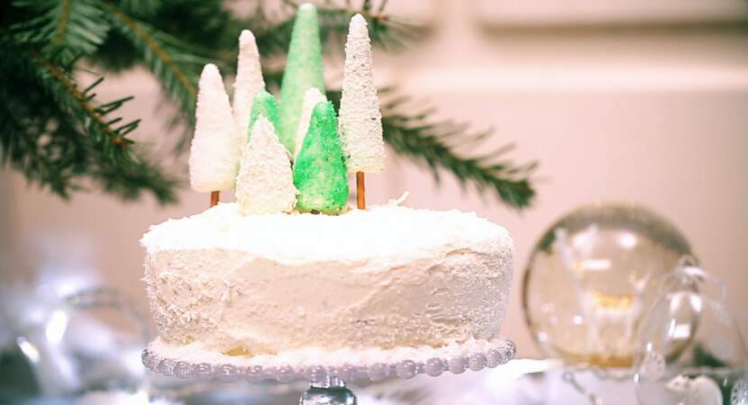 Une forêt pour décorer votre dessert de Noël en vidéo