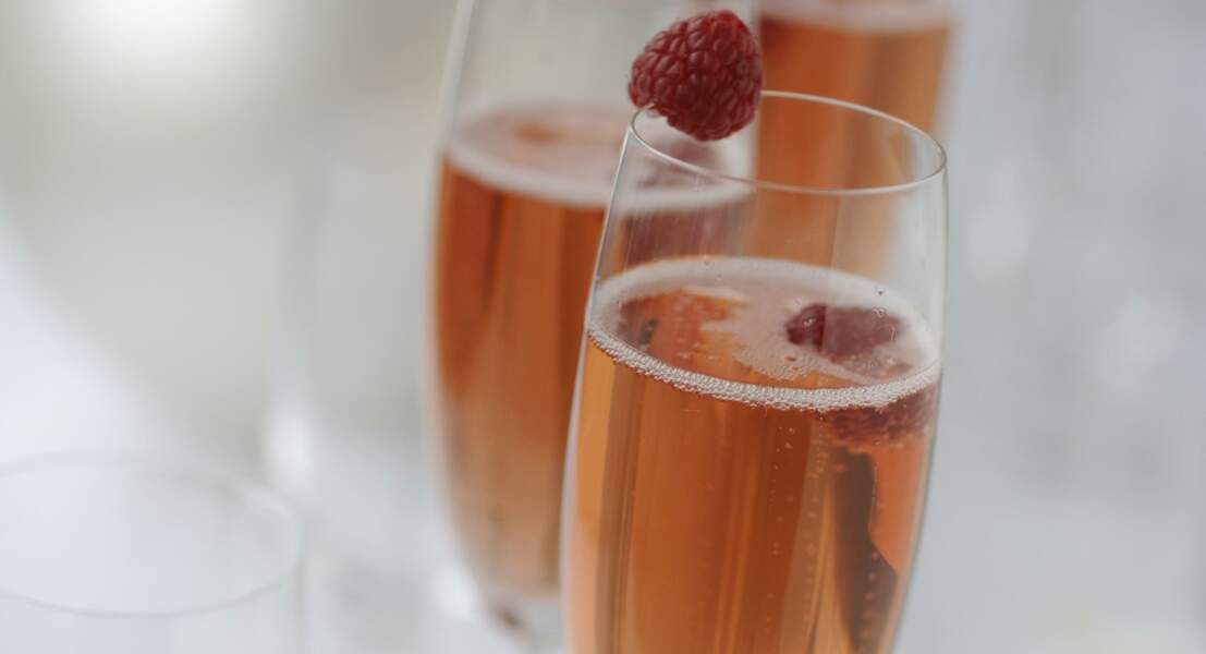 Cocktail de Champagne à la framboise
