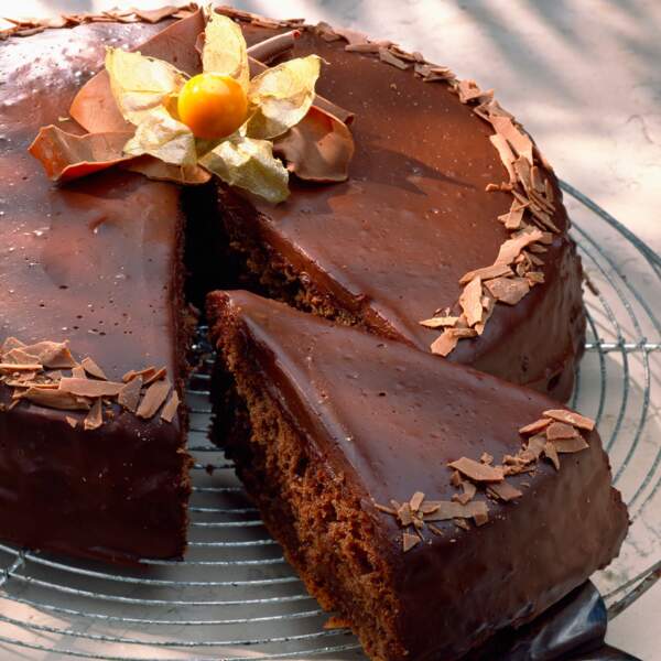 Gâteau au chocolat, glaçage chocolat