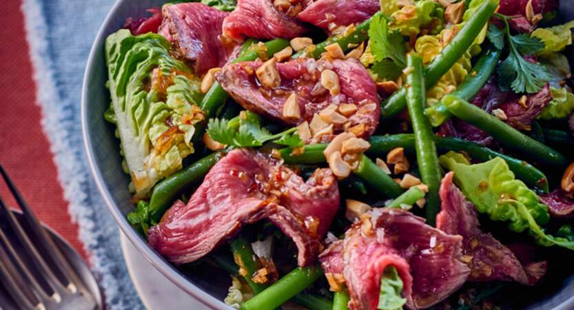 Salade de bœuf grillé et haricots verts façon thaïe