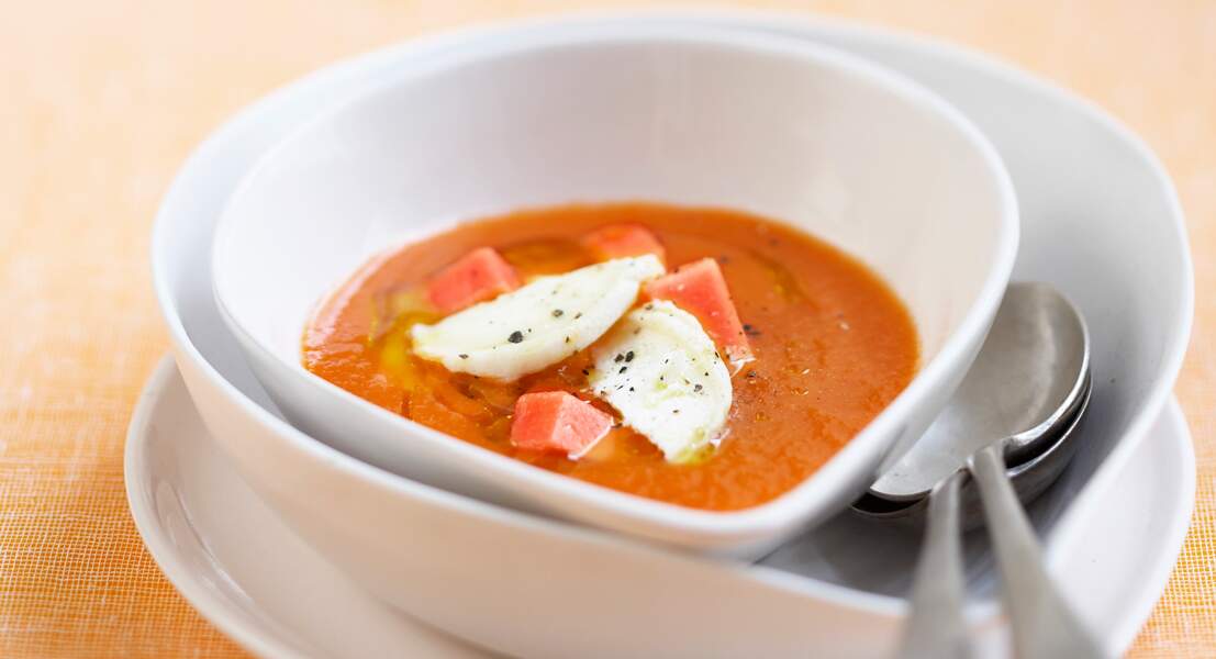 Soupe froide tomate et pastèque