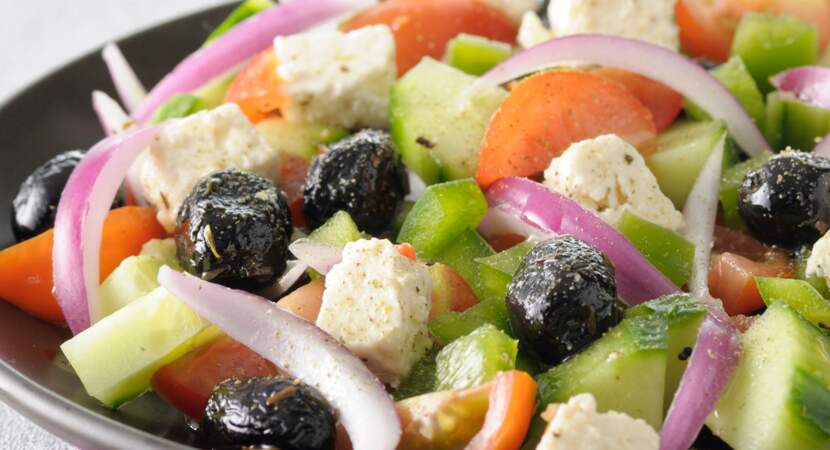 Mercredi : Salade grecque, tomate, concombre, feta