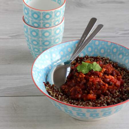 Quinoa et azukis façon chili sin carne