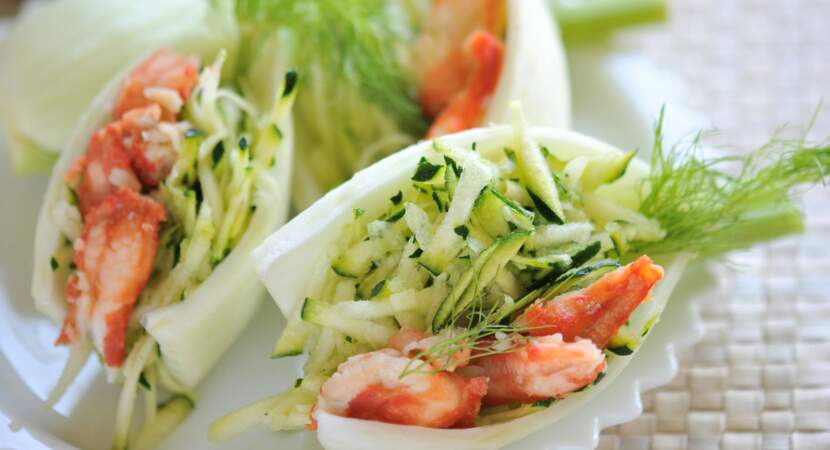 Salade de courgettes au crabe