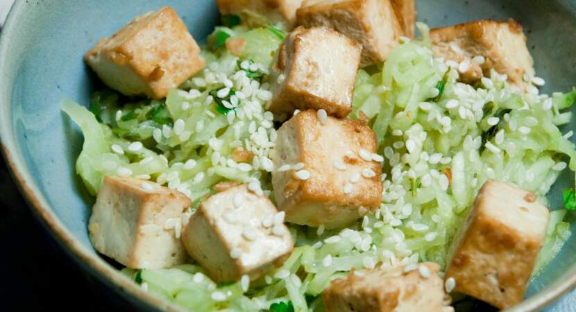 Tofu grillé au concombre