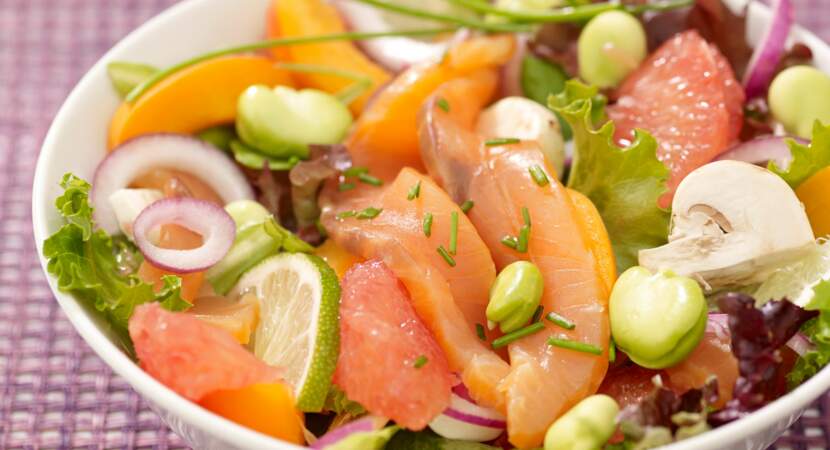 Salade saumon pamplemousse