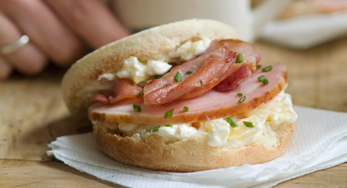 Sandwich original muffin, bacon et cottage cheese