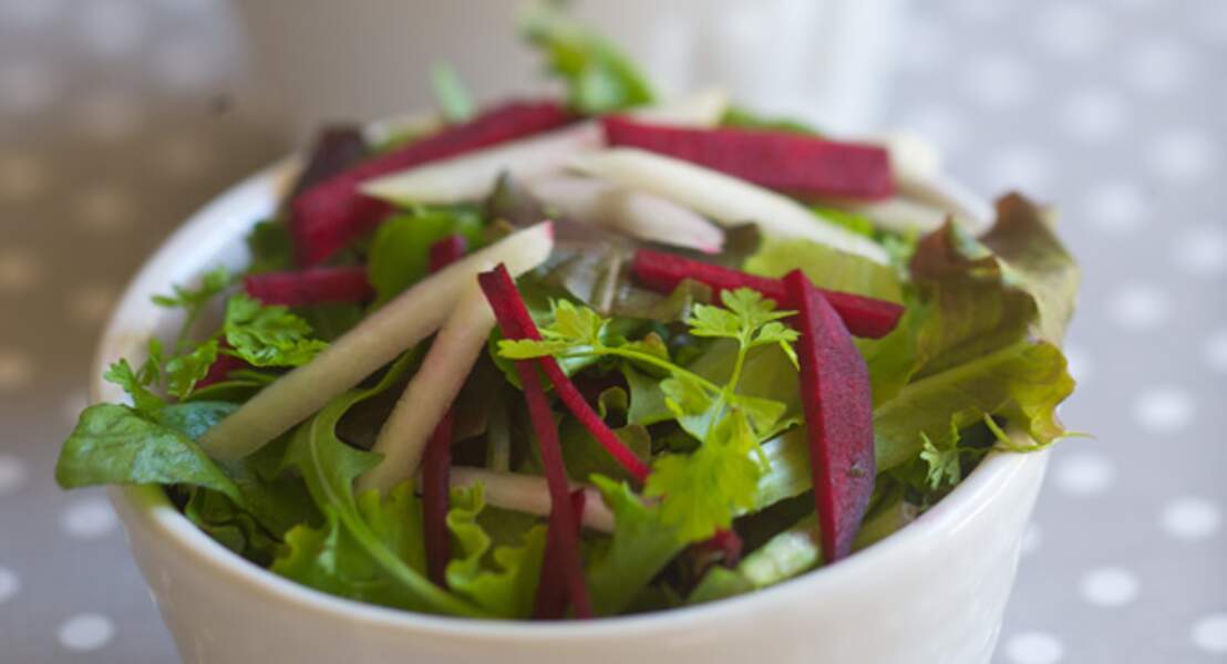 Le déjeuner du dimanche : Salade verte à la betterave