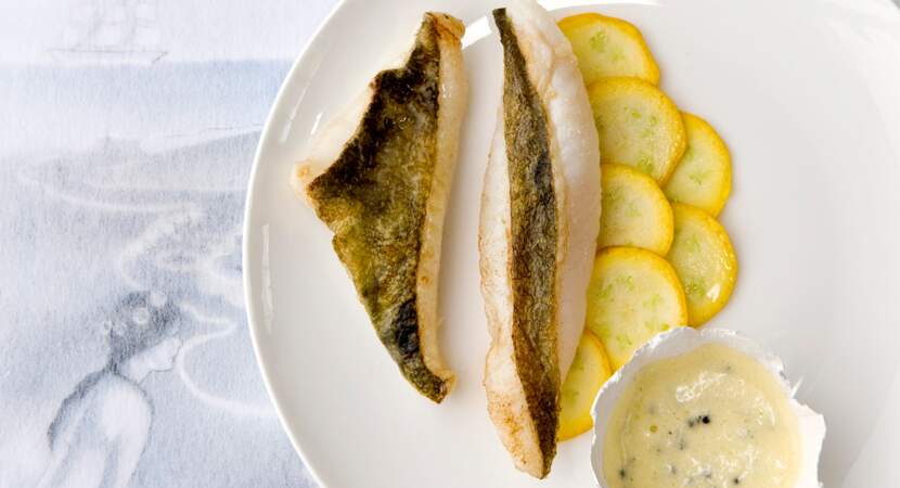 Filet de poisson au beurre blanc truffé