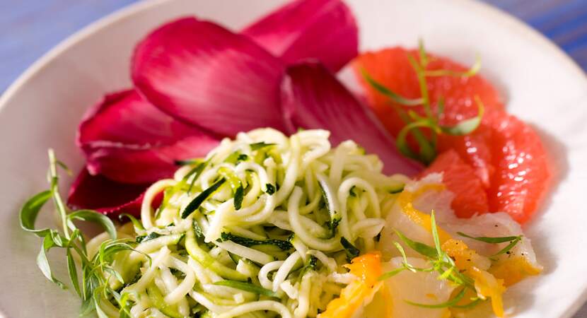 Salade de courgettes crues au haddock