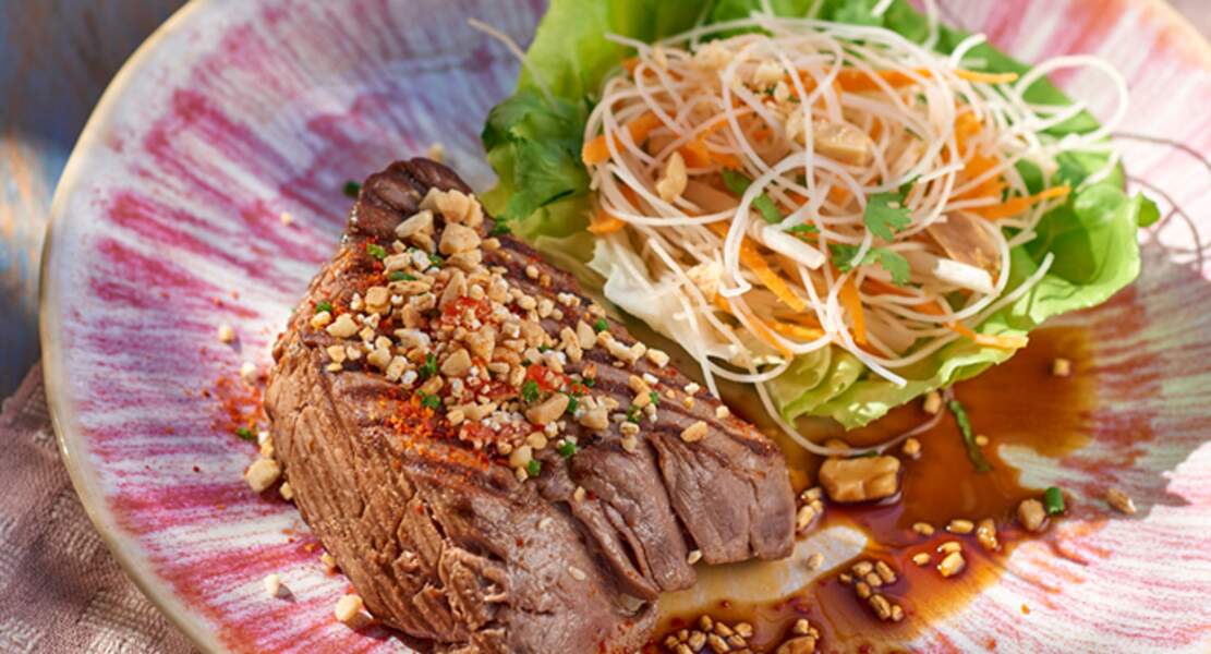 Rumsteak à la thaïe et salade de vermicelles