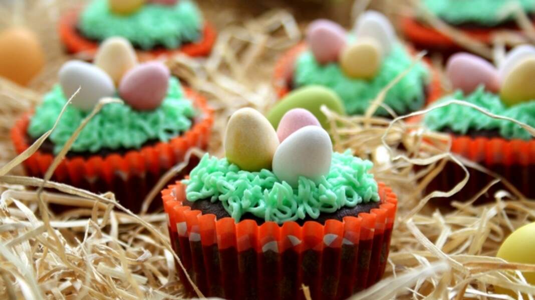 Cupcakes façon nids de Pâques