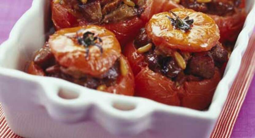 Tomates farcies aux courgettes vinaigrées
