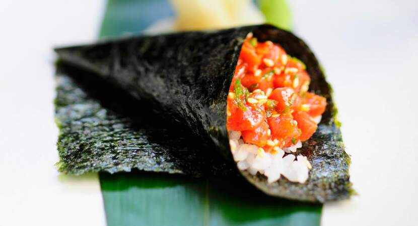 Temaki sushi au saumon