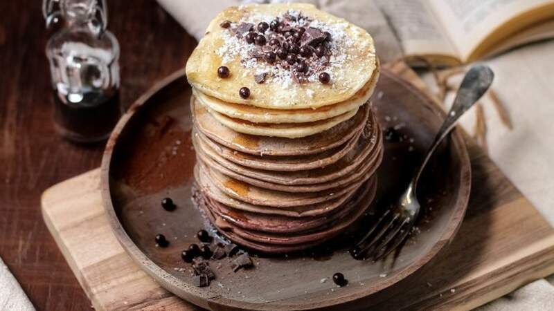 pancakes ombrés cacao & coco