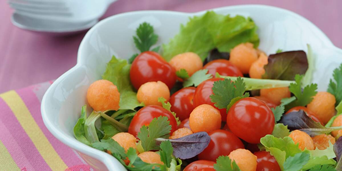 Salade de melon et tomate cerise