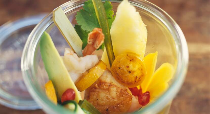 Salade de fruits de mer et ananas
