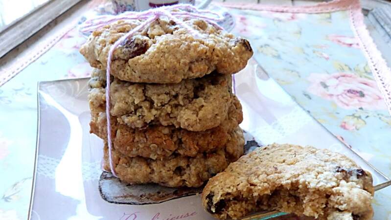 Oatmeal cookies aux raisins secs et noix de pécan