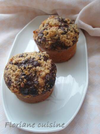 Muffins crumble pomme, chocolat et vanille