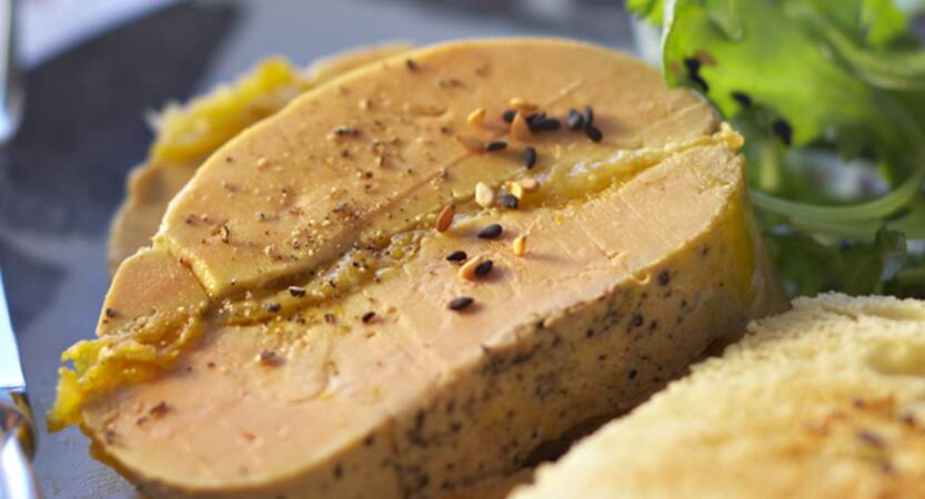 Foie gras vapeur aux mirabelles confites
