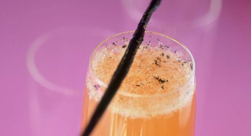 Cocktail d'orange au champagne et vanille