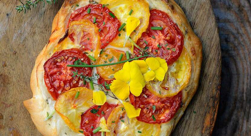 Pizza blanche aux 2 tomates