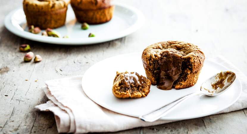 Muffins au chocolat coeur fondant allégé