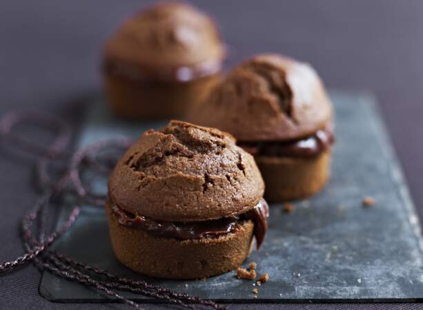 Muffins fourrés au chocolat