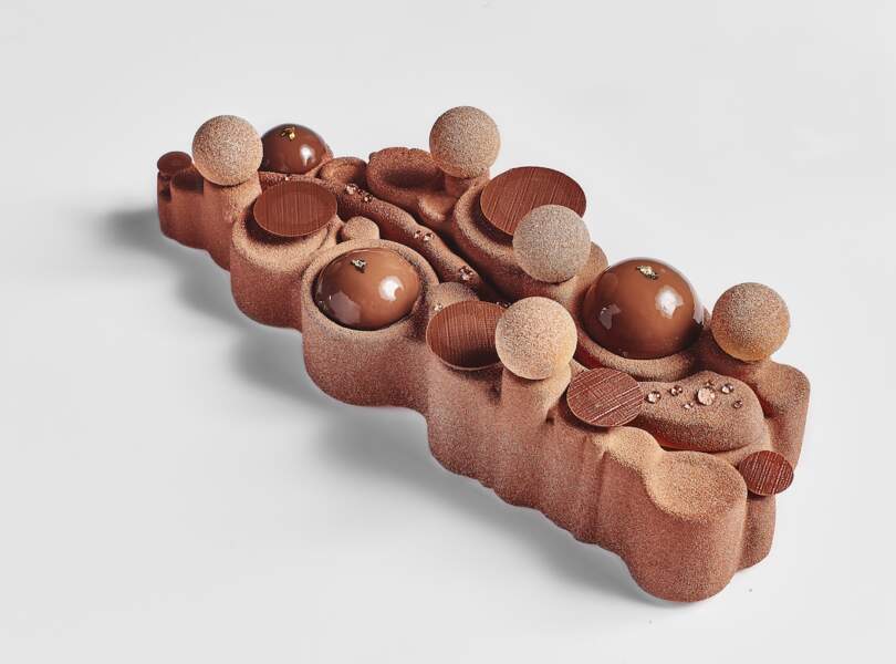 La bûche chocolat de Yann Brys, Meilleur Ouvrier de France et Directeur
de la création sucrée Evok