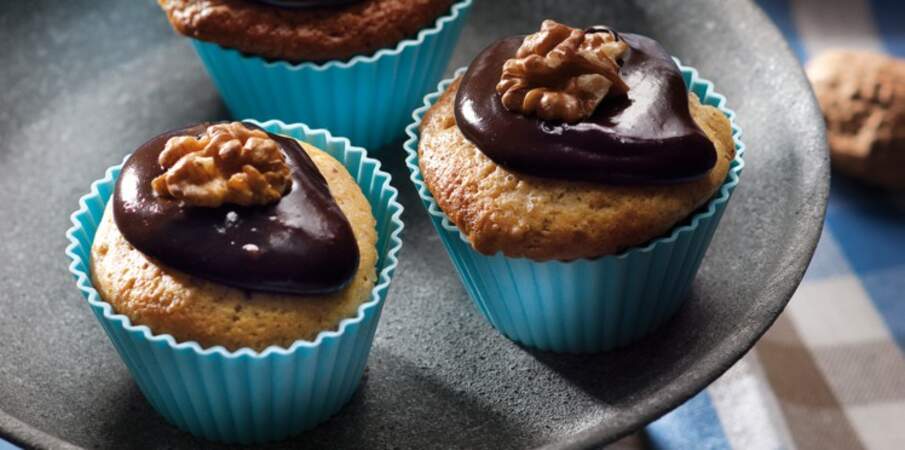 Muffin fondant chocolat et noix