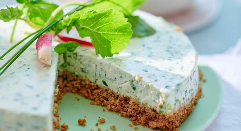 Cheesecake au fromage frais et fines herbes