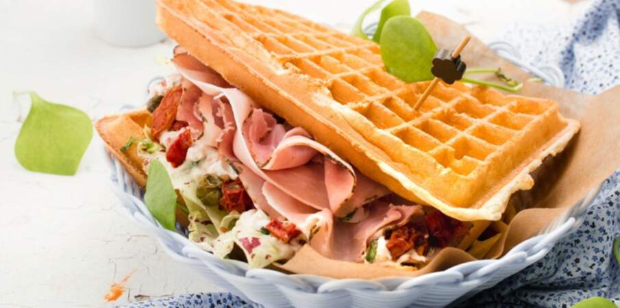 Gaufre jambon fromage
