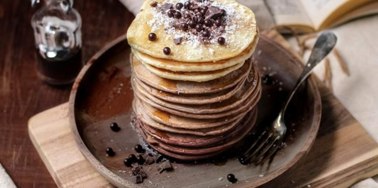 Pancakes ombrés cacao & coco