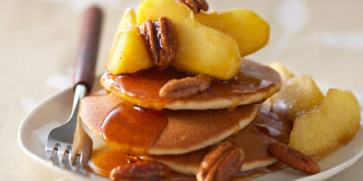 Pancakes et pommes au miel