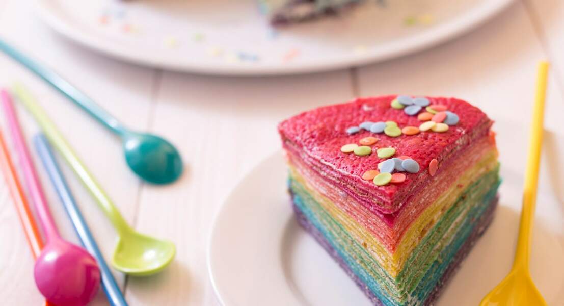 Rainbow cake de crêpes