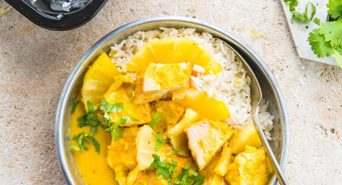 Curry de poulet à l’ananas
