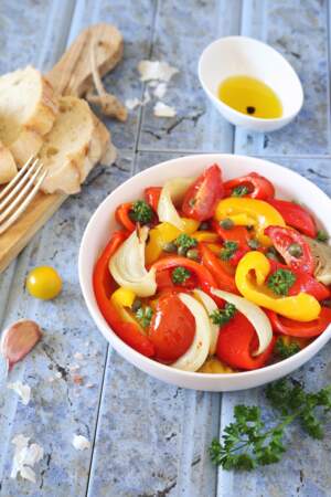 Salade marocaine tomates poivrons oignon