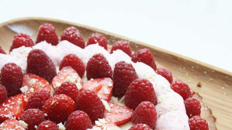 Tarte fraises-framboises- chocolat blanc