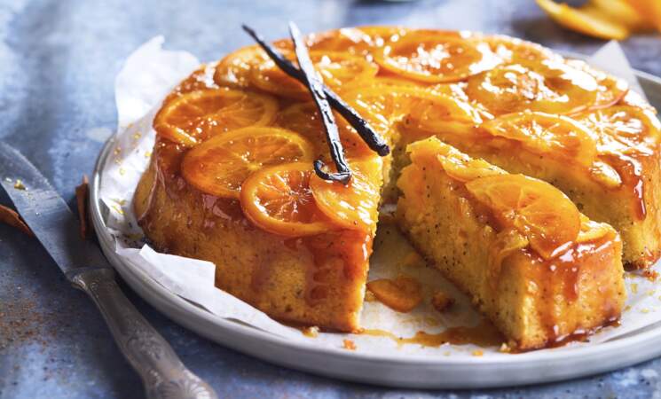 Vendredi : le merveilleux gâteau renversé à l'orange, miel et pavot