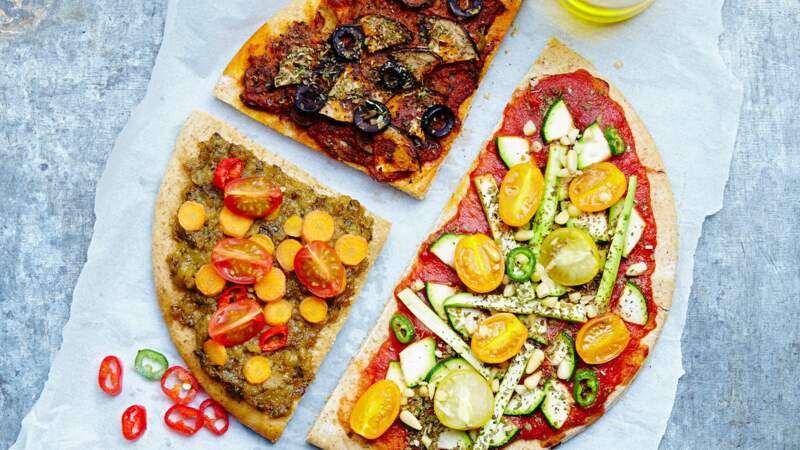Pizza vegan aux légumes