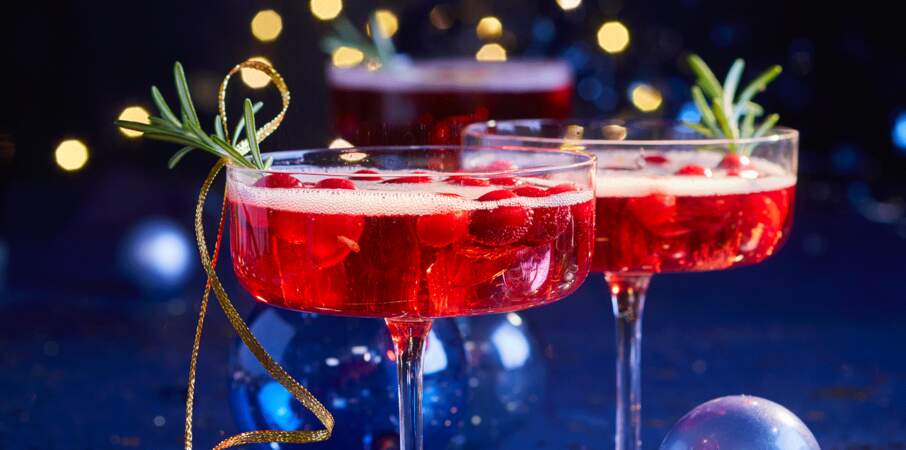 Cocktail pétillant cranberries et limoncello