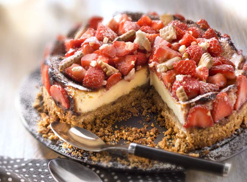 Cheese-cake aux petits-beurre et aux fraises