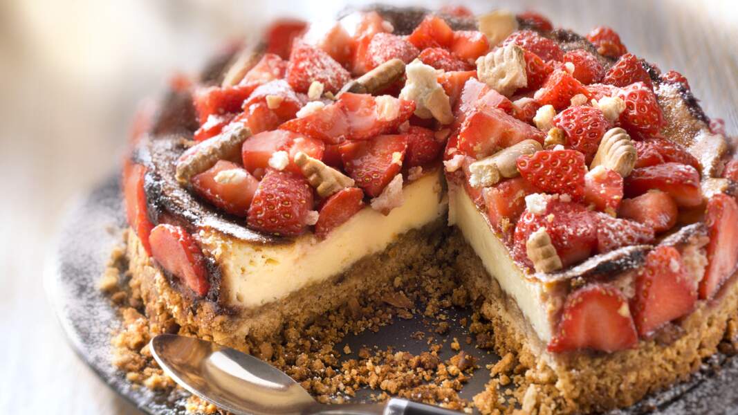 Cheese-cake aux petits-beurre et aux fraises