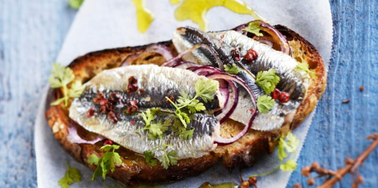 Tartines grillées de sardines