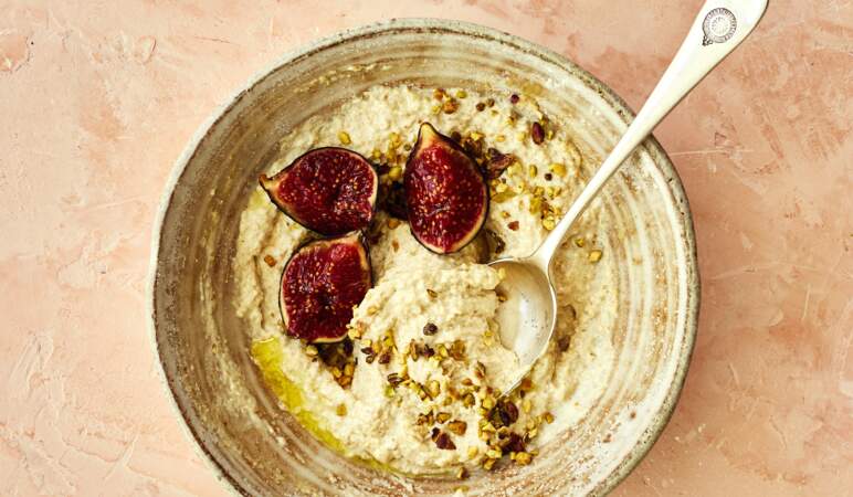 Crème budwig aux figues et à la pistache 	 