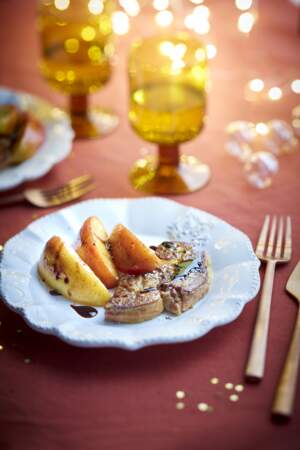 Foie gras poêlé aux pommes 		 
