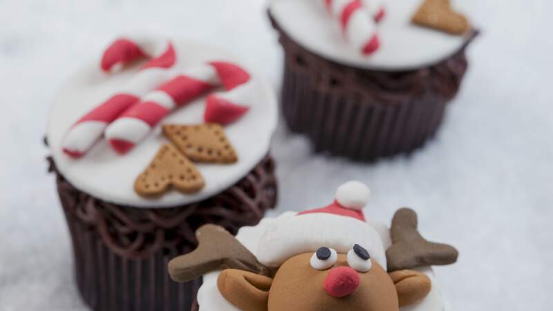 Cupcakes au chocolat de Noël