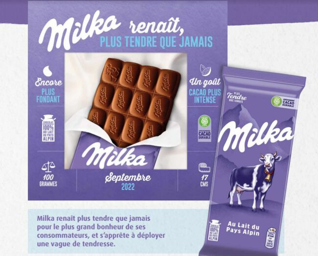 La nouvelle tablette Milka sera en magasin en septembre prochain.