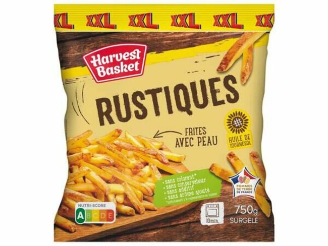 Frites Rustiques avec peau XXL, 3,99 € (750 g), Harvest Basket.